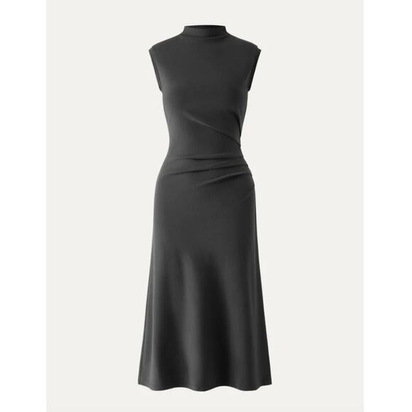 OGL Mockneck Tucks Midi Dress XS NWT - Picture 1 of 3